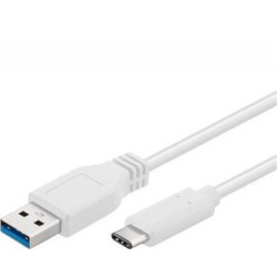 KABEL USB 3.1 konektor C/male - USB 3.0 konektor A/male, 0.5m bílý