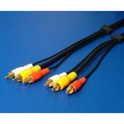 KABEL propojovací Kabel 3x Cinch (M) - 3x Cinch (M), 2x audio/1x video, 10m
