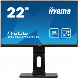 22" iiyama XUB2292HS-B1: IPS, FullHD@75Hz, 250cd/m2, 4ms, VGA, HDMI, DP, height, pivot, černý