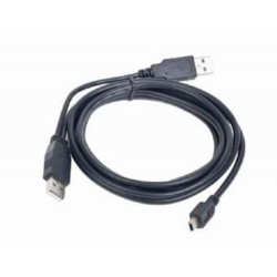Kabel USB A-MINI 5PM 2.0 1m DUÁLNÍ - extra napájen