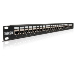 Tripplite Patch panel průchozí STP stíněný pro montáž do racku 1U, 24x Cat6/Cat5, RJ45 Ethernet