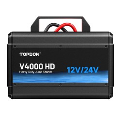 TOPDON Car Jump Starter V4000 HD/3000A (24V)/4000A (12V)/24000mAh/16l benzín/16l diesel/LED světlo 
