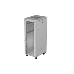 19"  VOLNĚ STOJÍCÍ RACKOVÁ SKŘÍŇ 32U 600X800 ŠEDÉ SKLENĚNÉ DVEŘE LCD LANBERG (FLAT PACK) V2