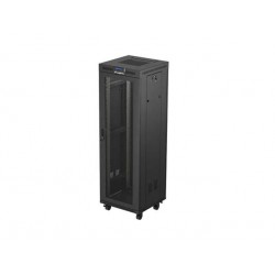 19"  VOLNĚ STOJÍCÍ RACKOVÁ SKŘÍŇ 37U 600X600 ČERNÁ LCD S PERFOROVANÝMI DVEŘMI LANBERG (PLOCHÉ BALENÍ)