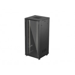19"  VOLNĚ STOJÍCÍ RACKOVÁ SKŘÍŇ 37U 800X800 ČERNÉ SKLENĚNÉ DVEŘE LANBERG (PLOCHÉ BALENÍ)