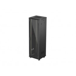 19"  VOLNĚ STOJÍCÍ RACKOVÁ SKŘÍŇ 42U/600X600 (FLAT PACK) S PROSKLENÝMI DVEŘMI ČERNÁ LANBERG