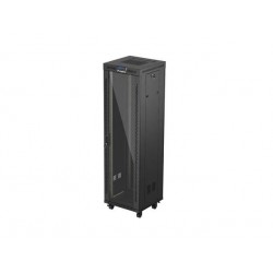19"  VOLNĚ STOJÍCÍ RACKOVÁ SKŘÍŇ 42U/600X600 (FLAT PACK) S PROSKLENÝMI DVEŘMI LCD ČERNÁ LANBERG V2