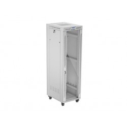 19"  VOLNĚ STOJÍCÍ RACKOVÁ SKŘÍŇ 42U 600X800 ŠEDÉ SKLENĚNÉ DVEŘE LCD LANBERG (FLAT PACK) V2
