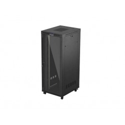 19"  VOLNĚ STOJÍCÍ RACKOVÁ SKŘÍŇ 42U/800X1000 (FLAT PACK) S PROSKLENÝMI DVEŘMI LCD ČERNÁ LANBERG V2
