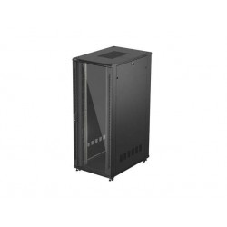 19"  VOLNĚ STOJÍCÍ RACKOVÁ SKŘÍŇ 42U 800X1200 ČERNÉ SKLENĚNÉ DVEŘE LANBERG (PLOCHÉ BALENÍ)