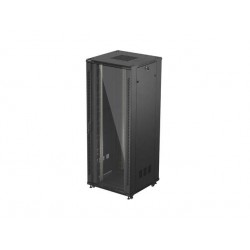 19"  VOLNĚ STOJÍCÍ RACKOVÁ SKŘÍŇ 42U 800X800 ČERNÉ SKLENĚNÉ DVEŘE LANBERG (PLOCHÉ BALENÍ)