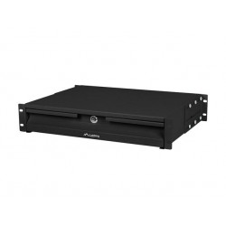 19" 2U 360MM ČERNÁ SKŘÍŇOVÁ ZÁSUVKA LANBERG (2U/483X360MM NOSNOST DO 90KG, 4BODOVÁ MONTÁŽ)