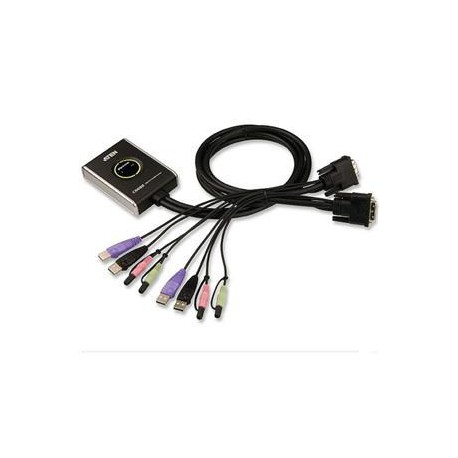 ATEN 2port DVI KVMP, USB 2.0, audio, mini, 1.2m