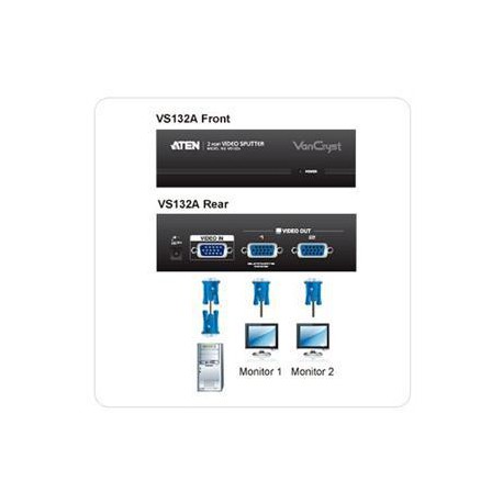 ATEN Video rozbočovač 1 PC - 2 VGA 450 MHz