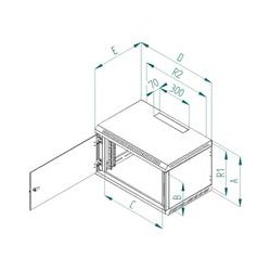 Nástěnný rozvaděč jednodílný 6U/395mm plech.dveře