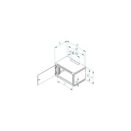 Nástěnný rozvaděč jednodílný 6U/395mm plech.dveře