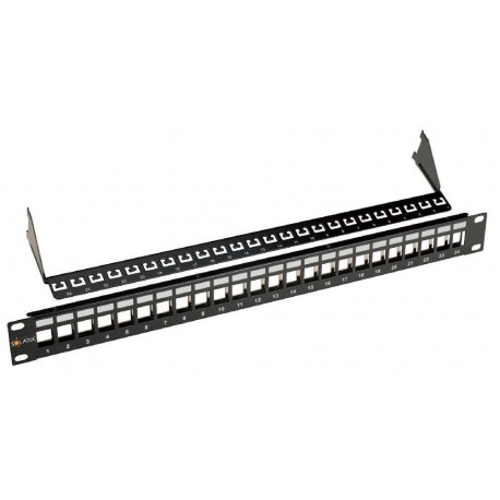 19" modulární neosazený patch panel Solarix 24 portů černý 1U SX24M-0-STP-BK-UNI