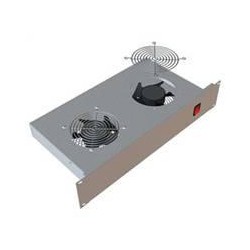 19" horiz.vent.j.2xVent.-220V/46W termost.2U šedá