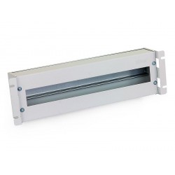 19' jističová lišta 3U s krytem, DIN, černá