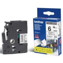 TZE-S211, bílá/černá, 6mm