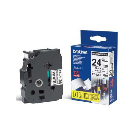TZE-S251,  bílá/černá, 24mm