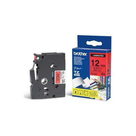 TZE-431,  červená/černá, 12mm