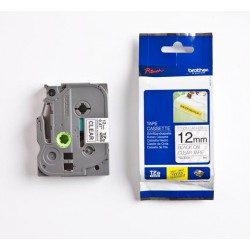 TZE-S131, průsvitná / černá, 12mm