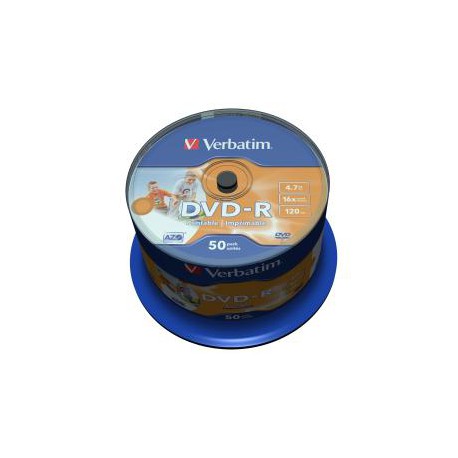 VERBATIM DVD-R(50-Pack)Cake/Print/16x/4.7GB/NoID