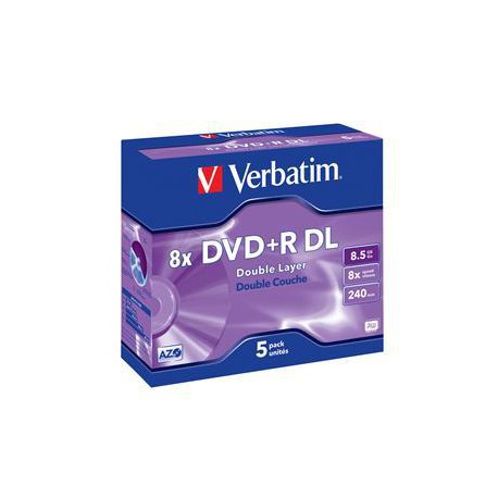 VERBATIM DVD+R(5-pack)DoubleLayer/Jewel/8x/8,5GB