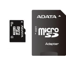 ADATA 8GB MicroSDHC Card with Adaptor Class 4