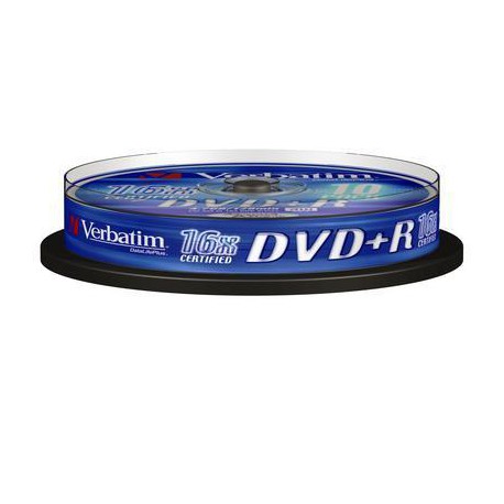 VERBATIM DVD+R(10-Pack)Spindl/MattSlvr/16x/4.7GB