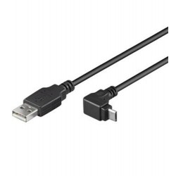 KABEL USB micro 2.0m 2.0, USB A(M) - microUSB B(M) zalomení 90°